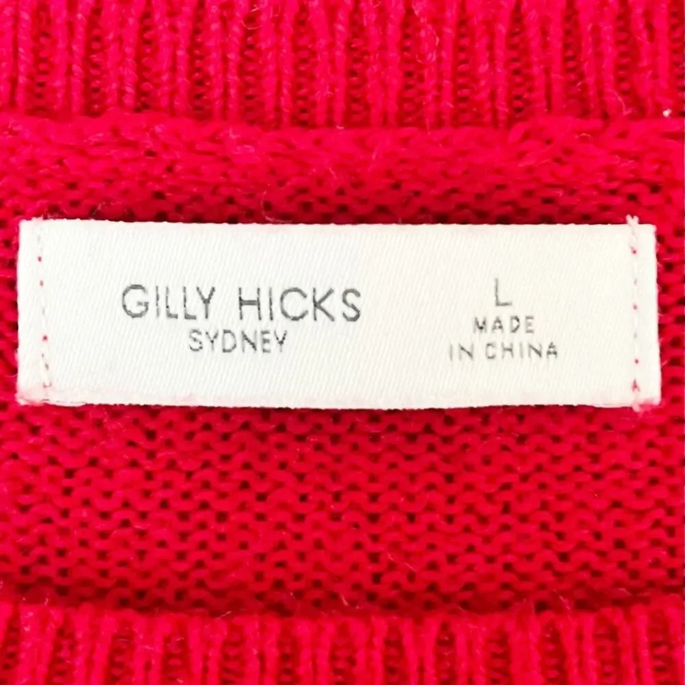 ABERCROMBIE & FITCH Gilly Hicks Red Crewneck Sweater M Cozy Classic